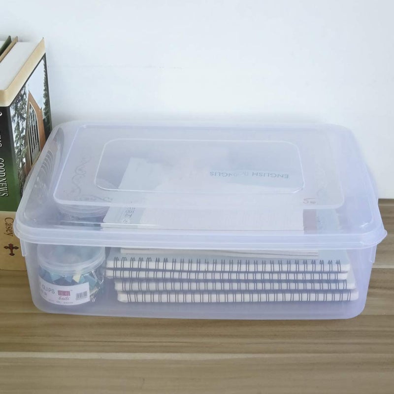 Utiao 2 Packs Clear Plastic Bin for Storage, 11 Quart Plastic Storage Containers with Lid - Image 3